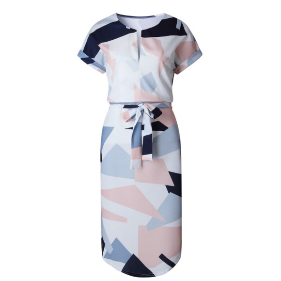 HOST PICK- Boho Summer V-neck Midi Printed Dress - Picture 2 of 6